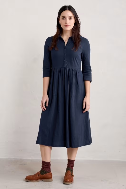 Mainland Shirt Dress in GOTS-Certified Organic Cotton Jersey 1 Mainland Shirt Dress in GOTS-Certified Organic Cotton Jersey
