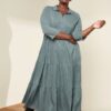 Windflower 3/4 Sleeve Dress in GOTS-Certified Organic Cotton Jersey