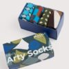 Gift Box of 4 Men’s Geometric Arty Socks