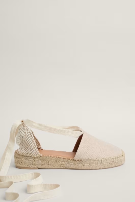 Fern Path Ankle Tie Cotton Espadrilles 1 Fern Path Ankle Tie Cotton Espadrilles