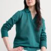 Clear Wing V-Neck Collared Sweatshirt