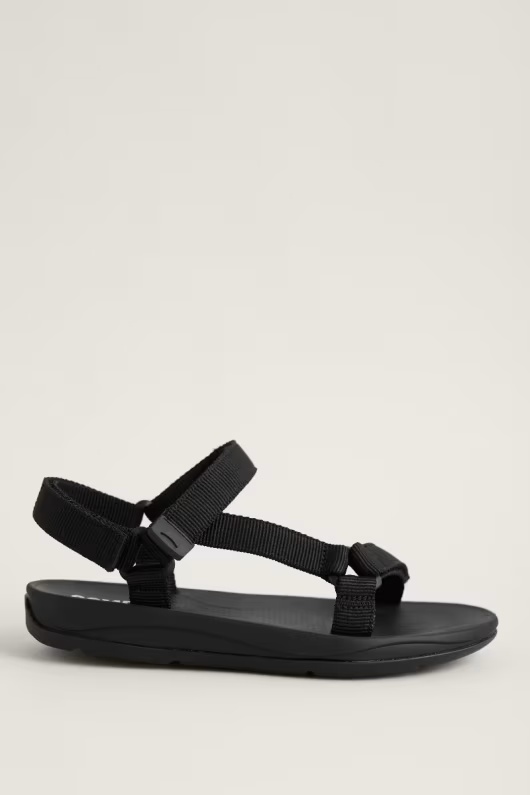 Camper Black Strapped Flat Sandals