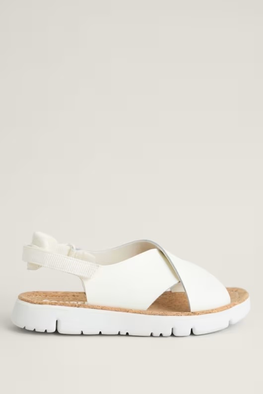 Camper White Crossover Sandals