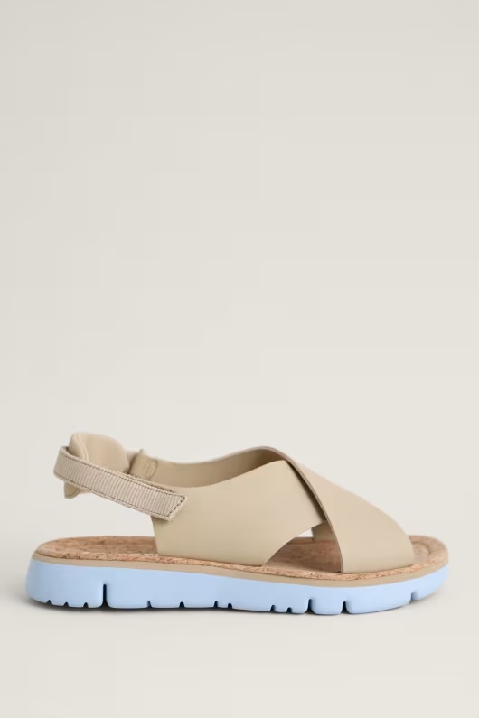Camper Beige Crossover Sandals