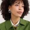 Anneal Silver Tone Flower Earrings