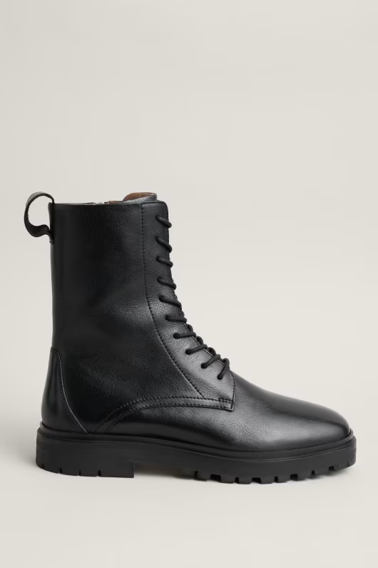 Cobbled Lane Lace-up Leather Boots