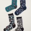 Box of 4 Bird Design Women's Sailor Socks