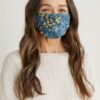 Pleated Organic Cotton Face Coverings with Nose Bridge (Pack of 3)