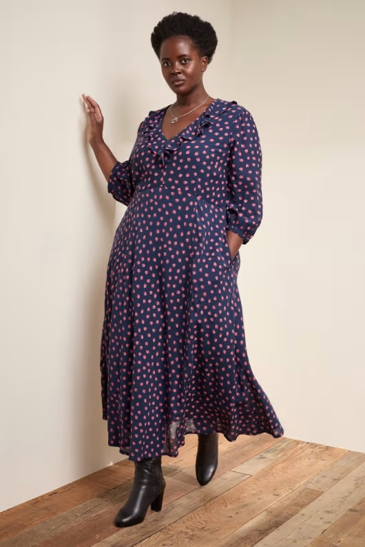 Furled Flower V-Neck Dress 1 Furled Flower V-Neck Dress