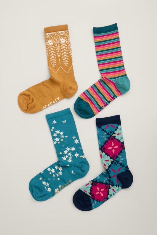 Gift Box of 4 Women's Sparkly Sailor Socks