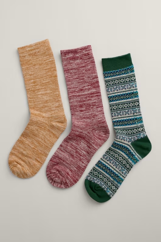 Gift Box of 3 Fair Isle Women's Bloomin Good Socks