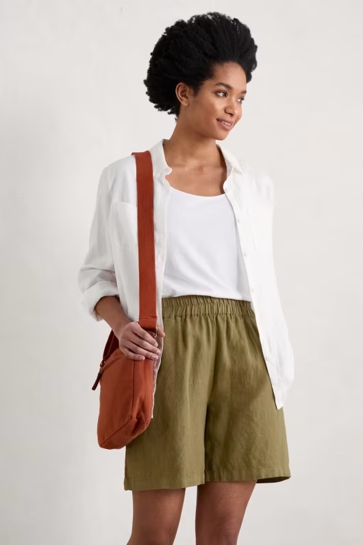 Aviso Wide Leg Linen Shorts