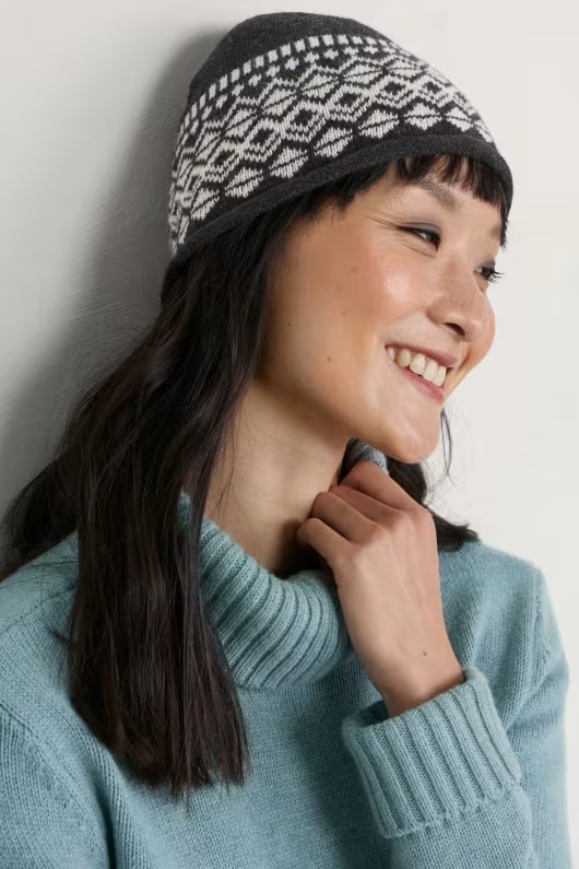 Fern Frost Merino Blend Fair Isle Hat