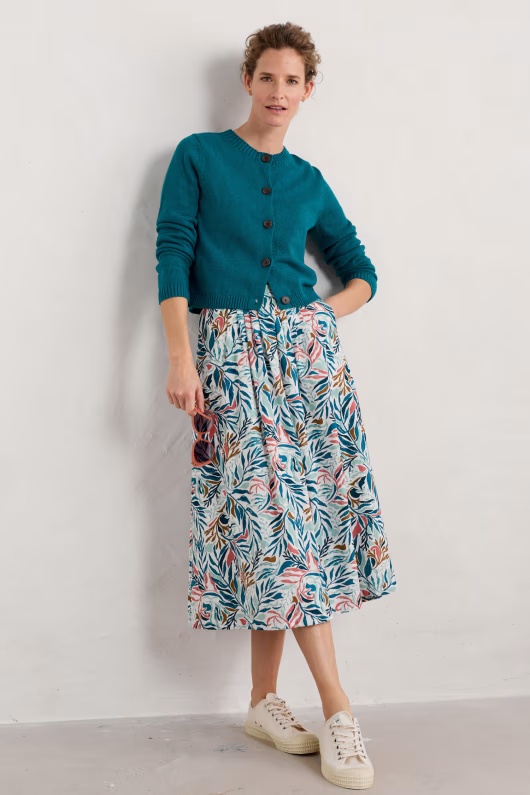 Cliff Road Midi Skirt in GOTS-Certified Organic Cotton
