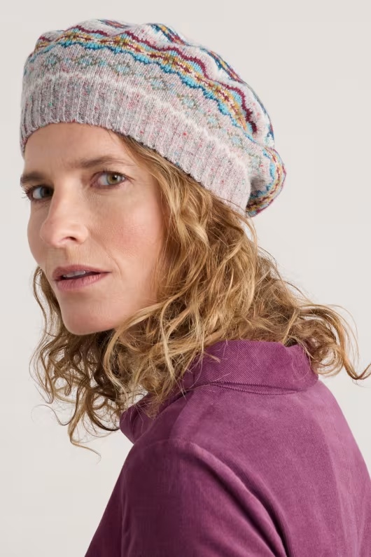Lundy Bay Fair Isle Beret With Lambswool