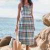 Alabaster Yarn Dye Check Midi Dress