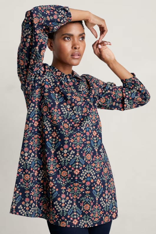 Wishing Gate Collared Tunic in GOTS-Certified Organic Cotton 1 Wishing Gate Collared Tunic in GOTS-Certified Organic Cotton