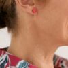 Flower Pebble Stud Earrings