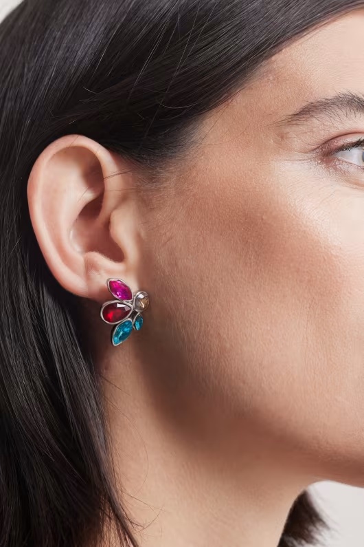 Brilliance Multicoloured Cluster Stud Earrings