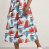 Cliff Road A-line Midi Skirt