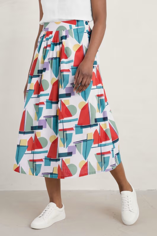 Cliff Road A-line Midi Skirt