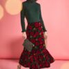Wildflower Tiered Velvet Maxi Skirt