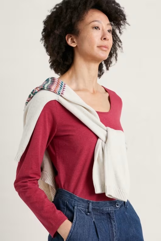 Breakwater Long Sleeve Top in GOTS-Certified Organic Cotton Jersey 1 Breakwater Long Sleeve Top in GOTS-Certified Organic Cotton Jersey