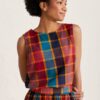 Drawn Poppies Check Top
