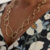 Basketry Gold Tone Chain Necklace