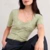 Gentle Wave Sweetheart Neckline Top