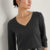 Alighting 3/4 Sleeve V-Neck Jersey Top