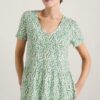 Turn Point V-neck Waisted Jersey Top